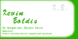 kevin boldis business card